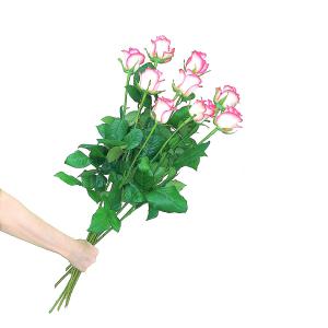 Bouquet grandes roses roses 70cm