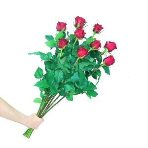 Bouquet grandes roses rouges 70cm